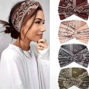 Stylish 4 Pack of Paisley Headbands